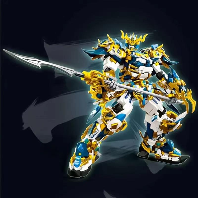 2168PCS Mechanical Armor Super Warrior Dragon Tiger God Beast Mech Building Blocks Robot Figures Model Bricks Toys Kid Boys Gift