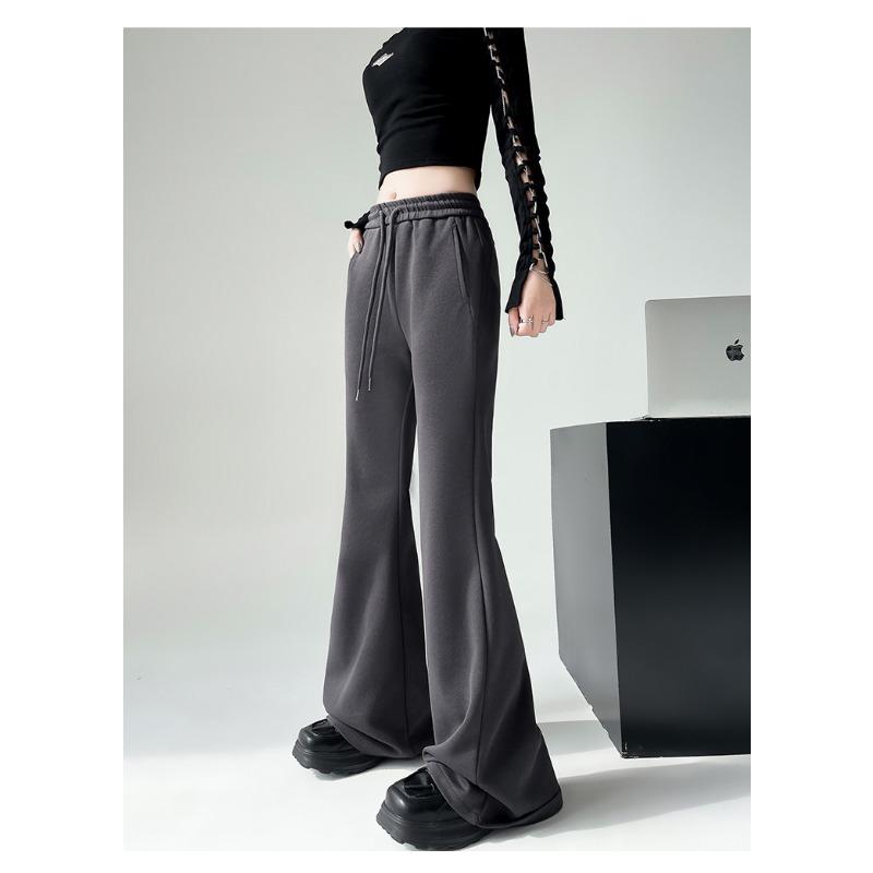 Autumn Winter Women Fashion Micro-pull Pants New Drawstring Sports Casual Sweatpants Solid Color Flared Pants Casual Street Wear Trousers 2339