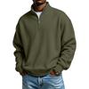 Men's Casual Half-Zip Stand Collar Sweatshirt Color Winter Long Sleeve Pullover