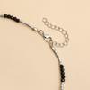 Gothic Plane Pendant Necklace Layer Black Beaded Charm Spikes Necklaces Crystals Cubic Zirconia Faith Jewelry for Women