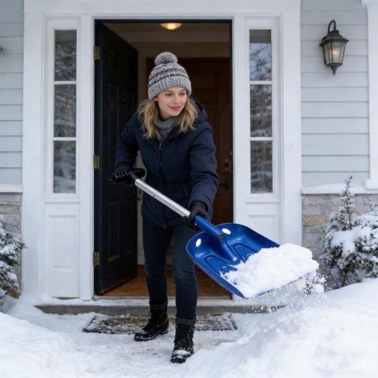 Car Snow Shovel Lightweight Aluminum Alloy Foldable Snow Shovel with Ergonomic Non-Slip D-Handle Snow Removal Gardening Tool