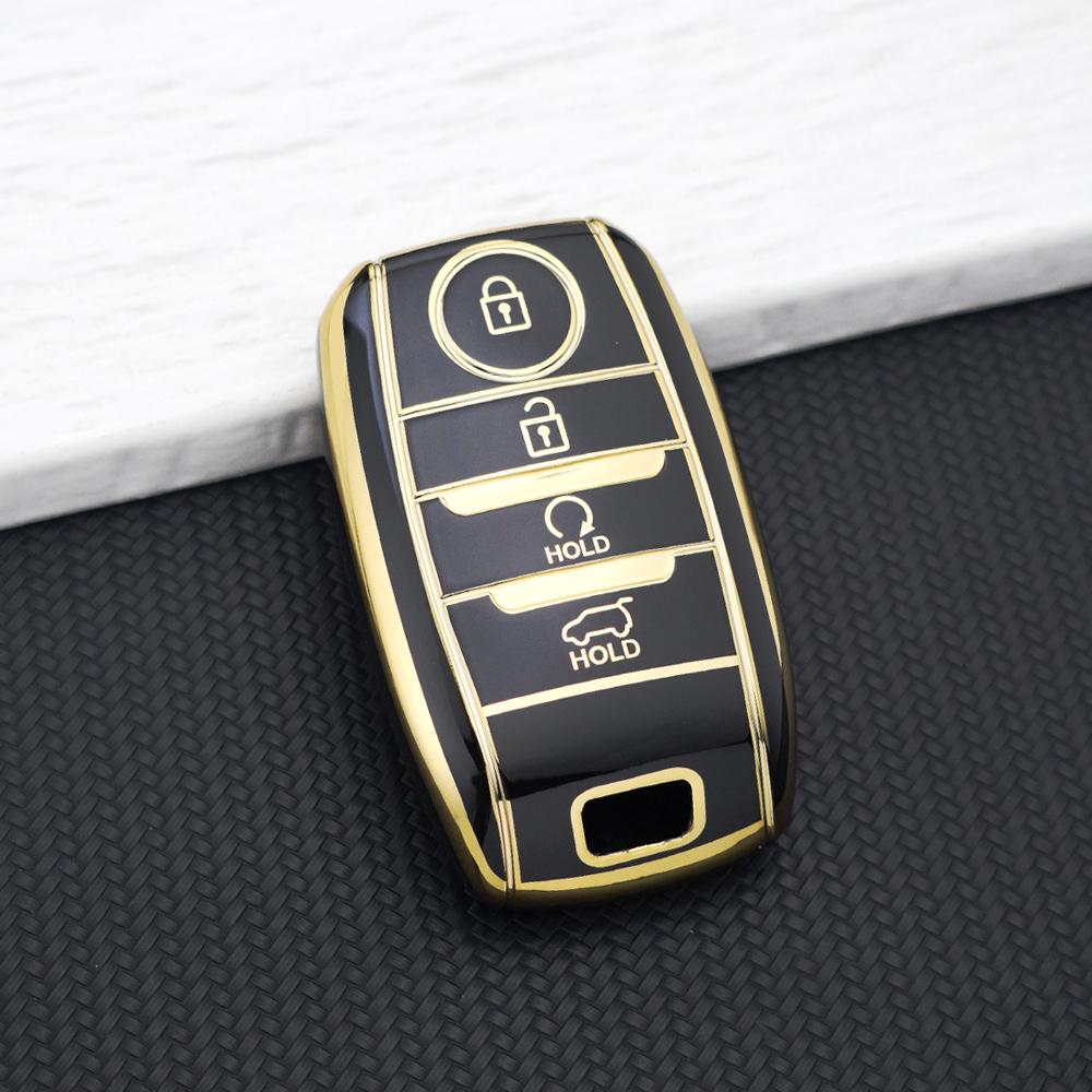 TPU Anti-Scratch Car Key Fob Cover for Kia Optima Sorento Niro Soul KX3 KX5 K3S RIO Ceed Cerato - 4 Buttons Protective Key Case