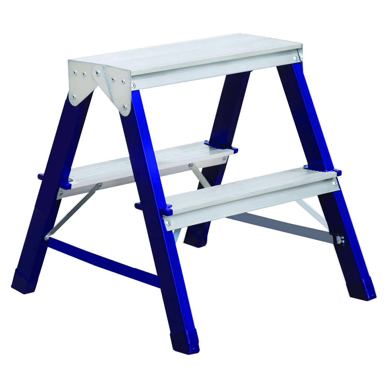 

Лестница Алюмет 5013749 2-ступенчатая Двусторонняя Сталь