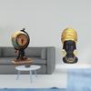 Figurine Table Clock And African Woman Statue Creative Resin Sculpture Ornament for Office Shelf