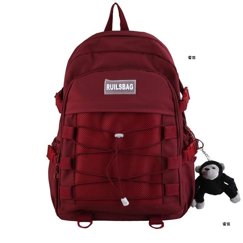 Personality Trend Cross Rope School Bag Female College Student Korean Version Versatile Backpack Japanese College Style Backpack Female