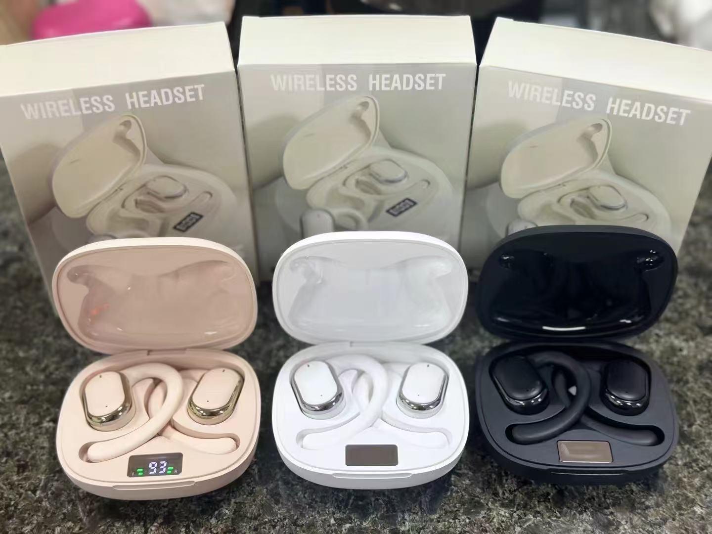 

2024 X93 True Wireless Open-Ear Bone Conduction Bluetooth Headphones with Rotatable Design & Long Battery Life White