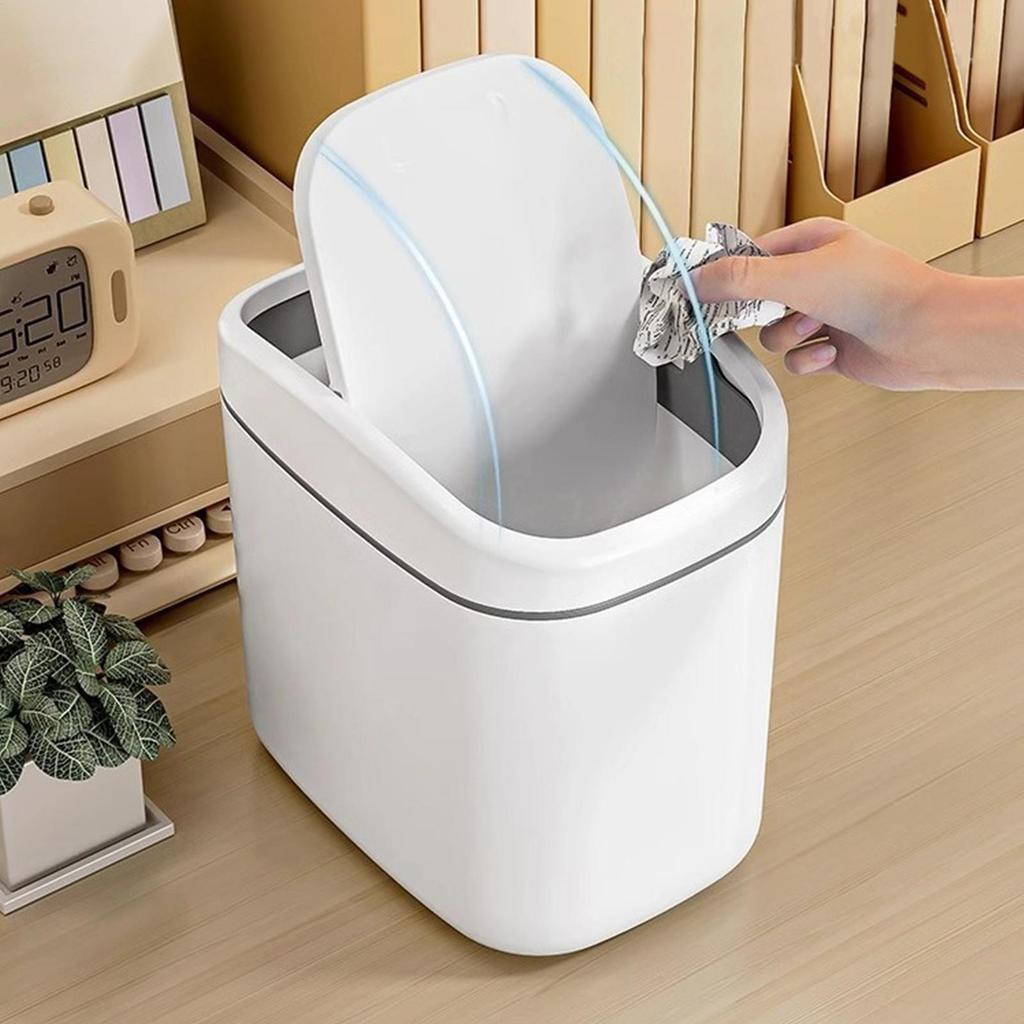 Desktop Trash Bin with Lid Multi-Functional Table Wastebasket Garbage Can Dustbin Wastebasket Trash Can Dispenser for Bathroom