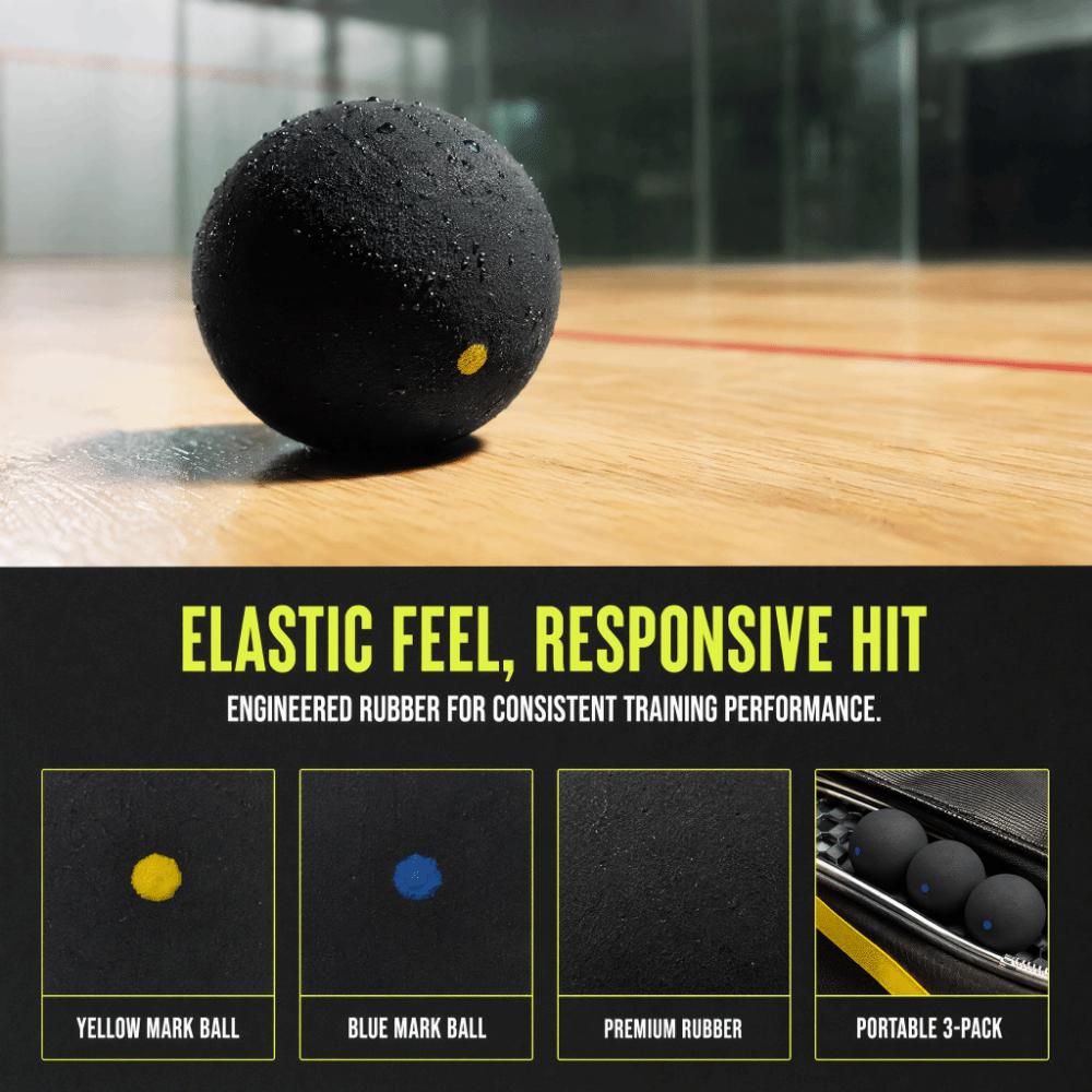 3PCS Low Bounce Squash Ball Set Slow Speed Squash Ball Combo Set Club Training