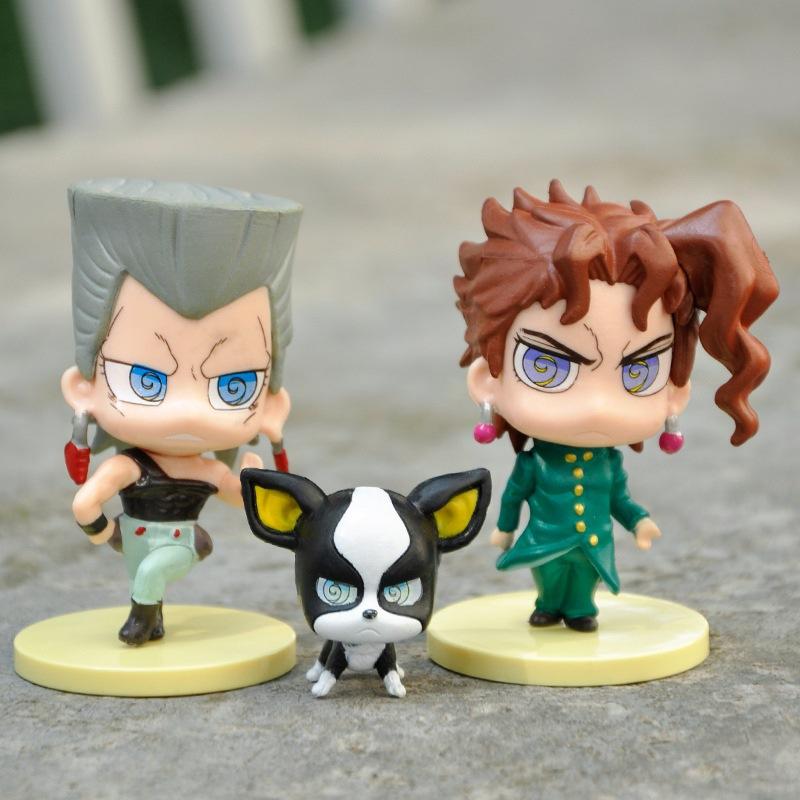 5Pcs Anime JoJo's Bizarre Adventure Figure Kujo Jotaro Star Platinum Iggy Polnareff Kakyoin Tenmei Action Figure Kids Model Doll
