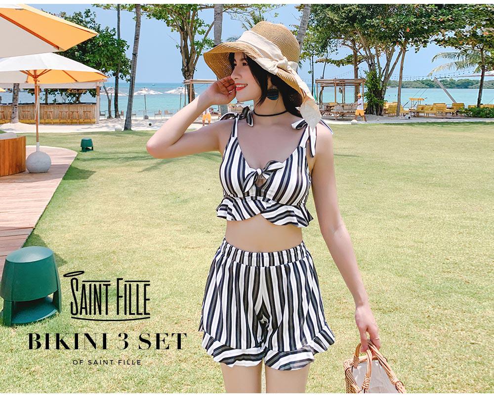 Japanese Market Three-Piece Swimsuit Set