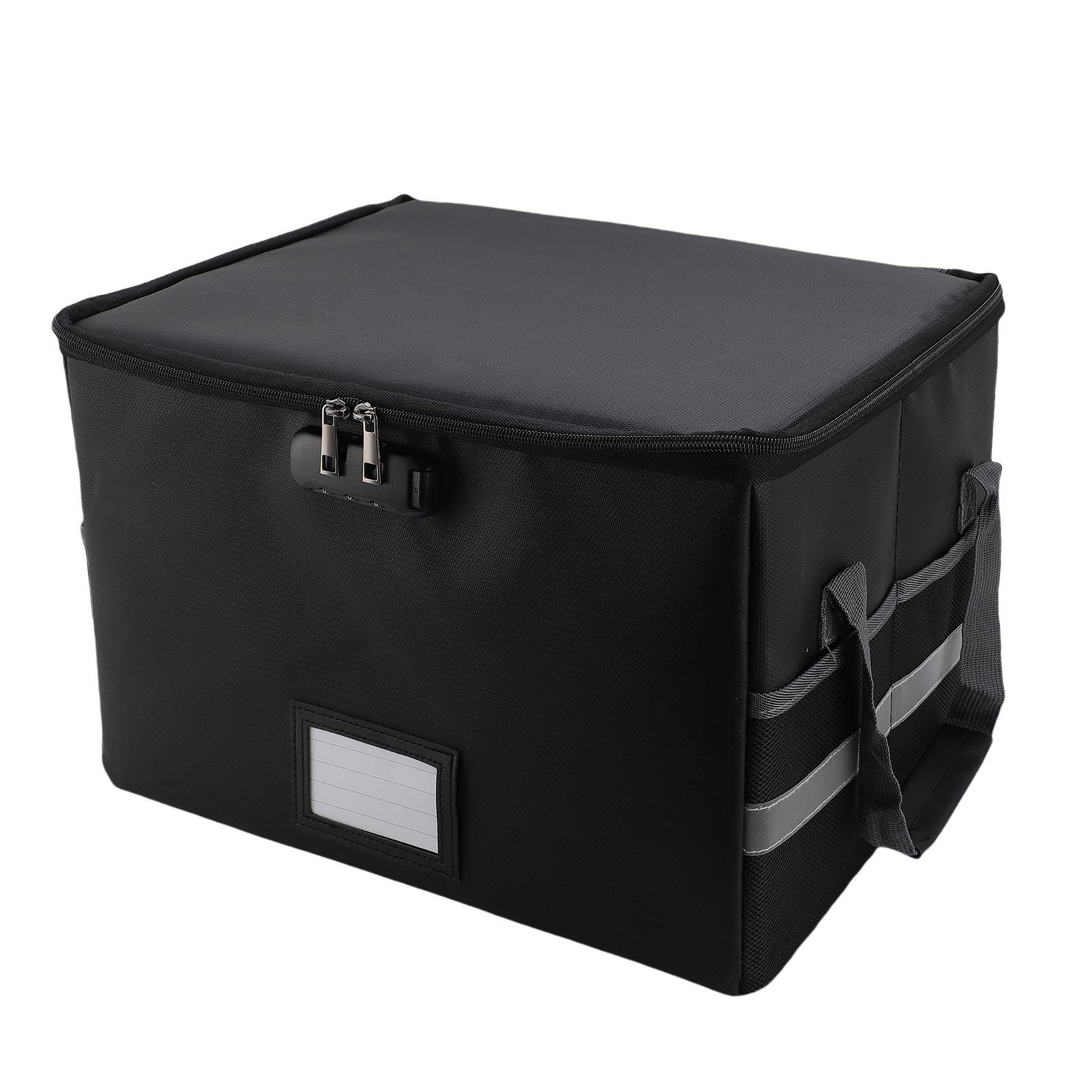 

Fireproof Document Box Water Proof Antistatic Reflective Stripe Portable File Box with Lock for CD DVD USB Photos