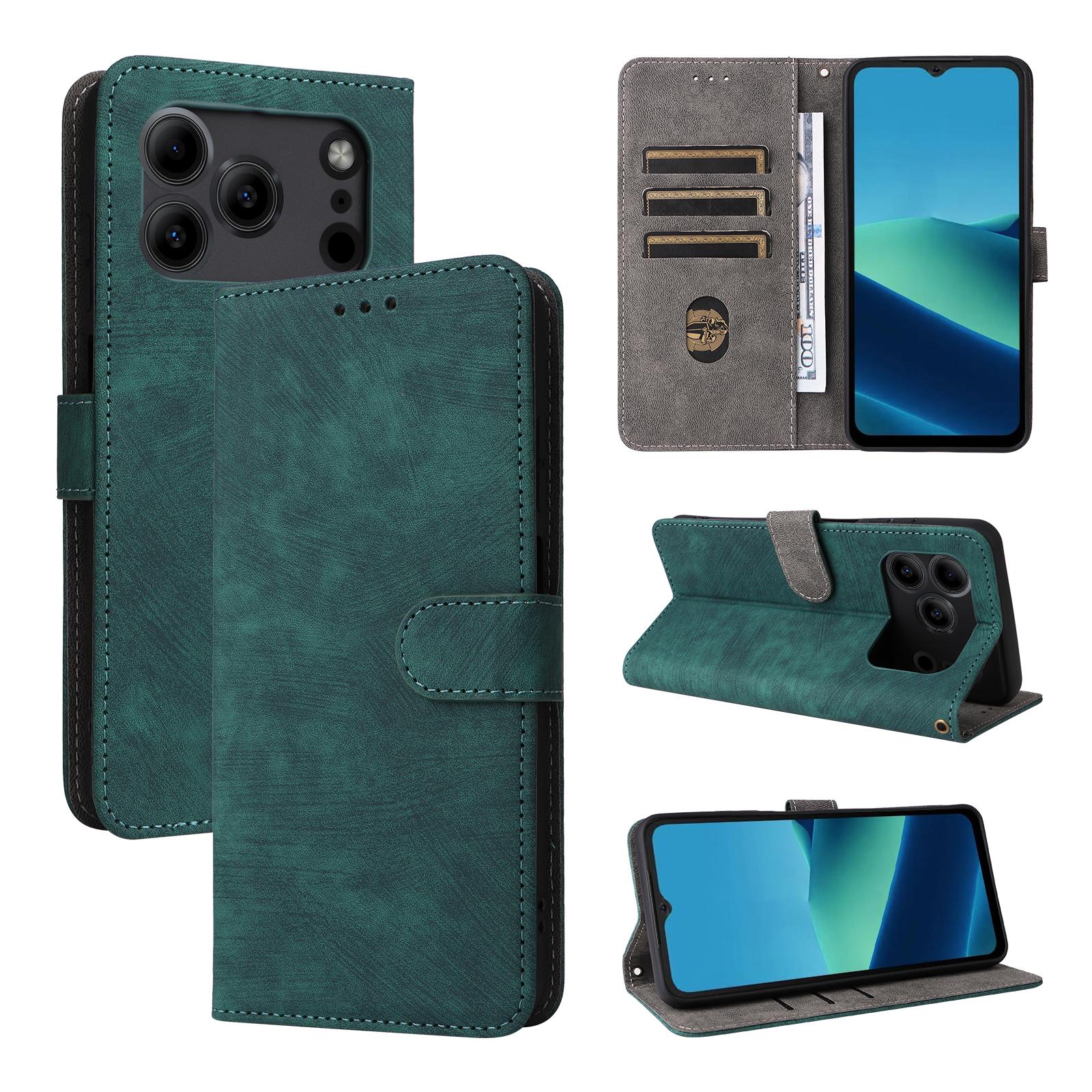 

Чохли-книжки для Doogee Note 56, Note 56 Pro зі штучної шкіри, повний захист корпусу, протиударний, міцний, ретро чохол для телефону зелений