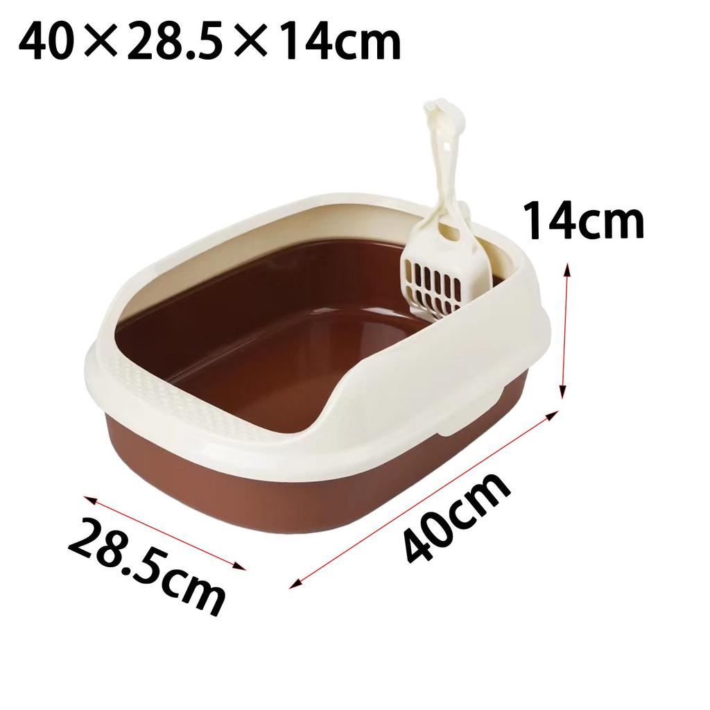 Litter Box Sturdy Easy to Clean Semi Closed Kitten Toilet High Sided Cat Litter Container for Indoor Cats Kitty Litter Pan
