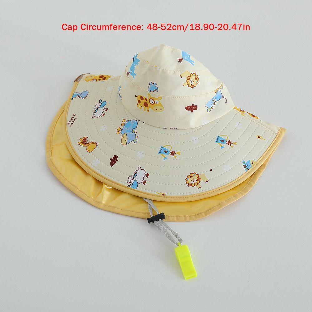 UV Protection Sun Cap Cartoon Print Beach Shawl Hat Summer Kids Bucket Hat