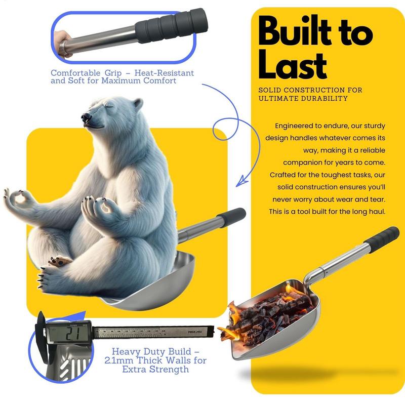 Metal Fireplace Ash Shovel Hollow Out Wood Stove Ash Sifter Iron Coal Shovel Fire Pit Tools for Fireplaces Outdoor BBQ Grills