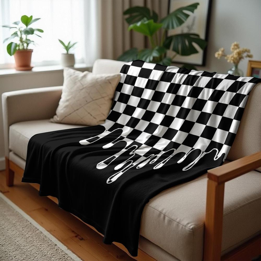 Chalky Cloud Cartoon Anime Print Flannel Blanket Soft Warm Throw for Kids Bedroom Sofa Christmas Office Car
