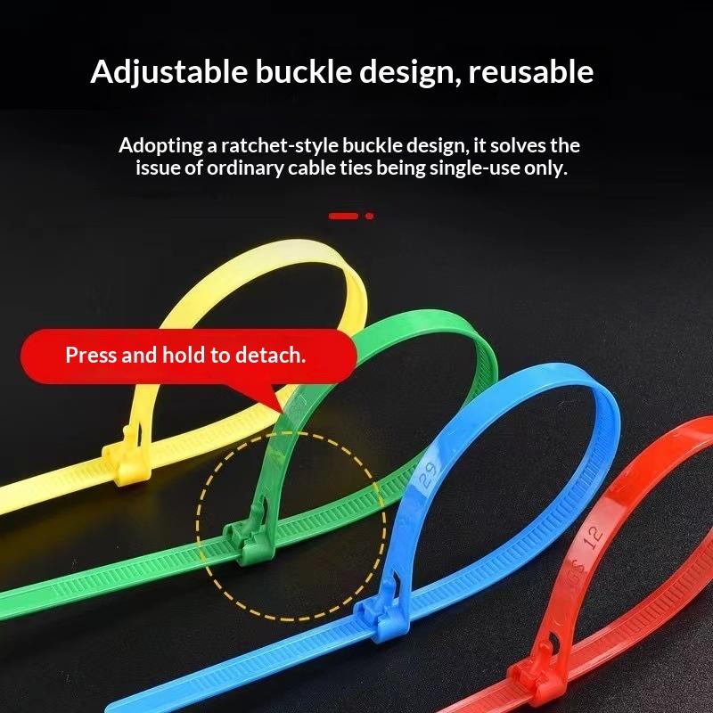 100 Peças Reutilizáveis Auto-Travantes de Plástico Nylon Abraçadeiras de Cabo Nó Deslizante Organizador de Cabos Tira de Travamento para Organizar Cabos Zip Ties Binder