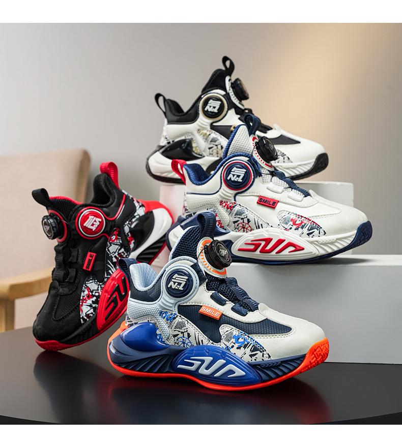 Boys' New 2025 Autumn-Winter Shock-Absorbing Training Shoes: Non-Slip Running and Basketball Shoes for Kids