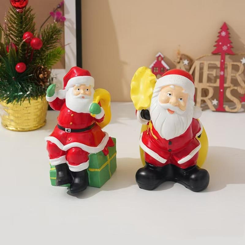Christmas Figurine Figure Decors Resin Santa Clauses Statue Christmas Decorative Figurine Table Centerpieces for Holiday