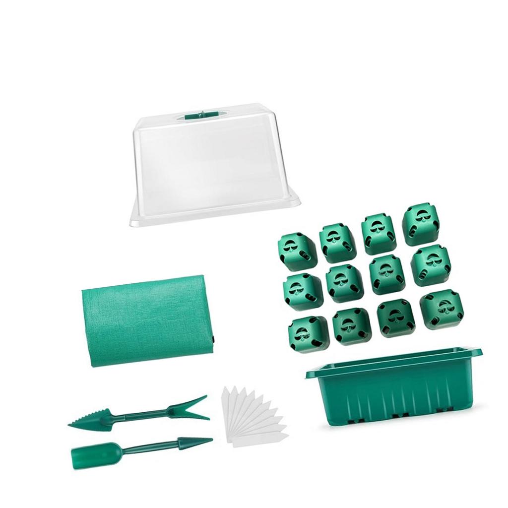 Seedling Tray Miniature Greenhouse Starter Kits for Indoor and Outdoor Planting Propagation Box with Clear Lid