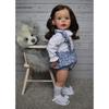 Păpușă Reborn Toddler Fetiță Realistă 60cm Deja Pictată Finalizată Sandie Populară Realistă Atingere Moale Piele 3D Păpușă Artă