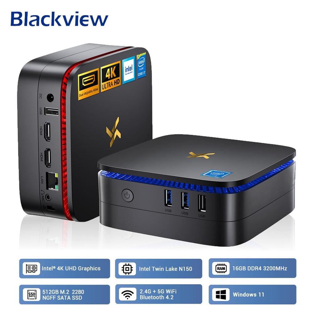 Huidun H30 Mini PC Intel Twin lake N150 16GB LPDDR5 512GB M.2 SSD Windows 11 Pro 4 Cores 4 Threads