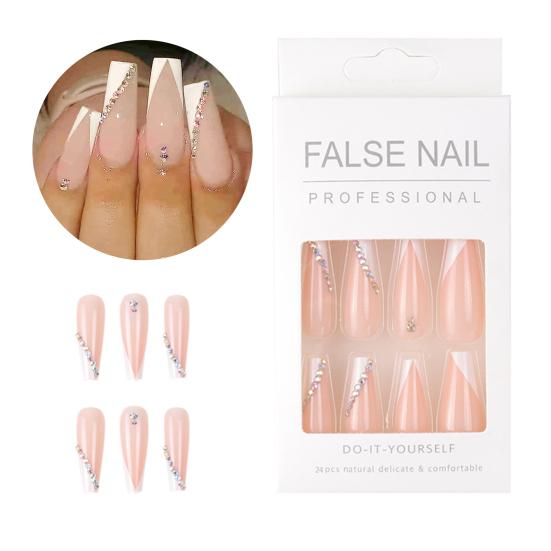 

1 набор устойчивых к выцветанию легких и долговечных искусственных маникюров, глянцевые наклейки на ногти, набор для декора, советы по маникюру