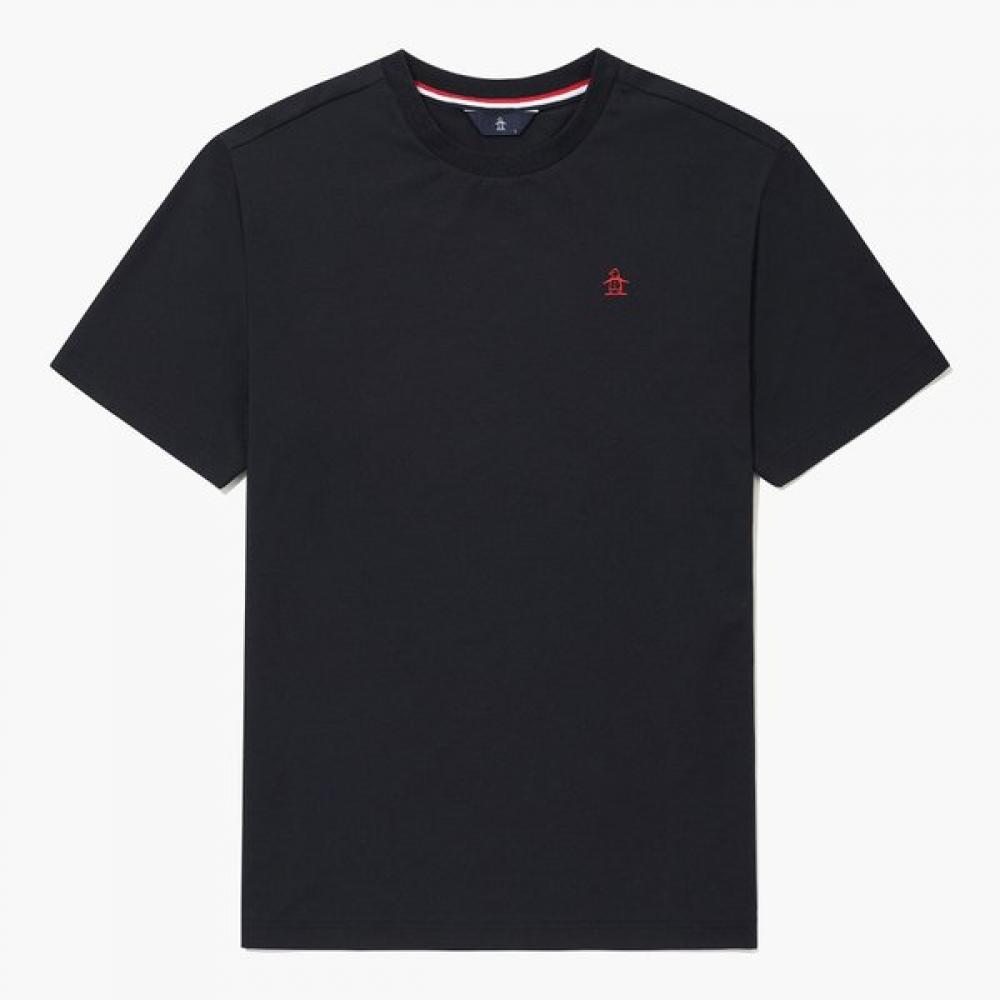 Munsingwear Men SignaTure Round ShorT Sleeve T shirT Black mr121mTs12 BLAK_BLCK/LL