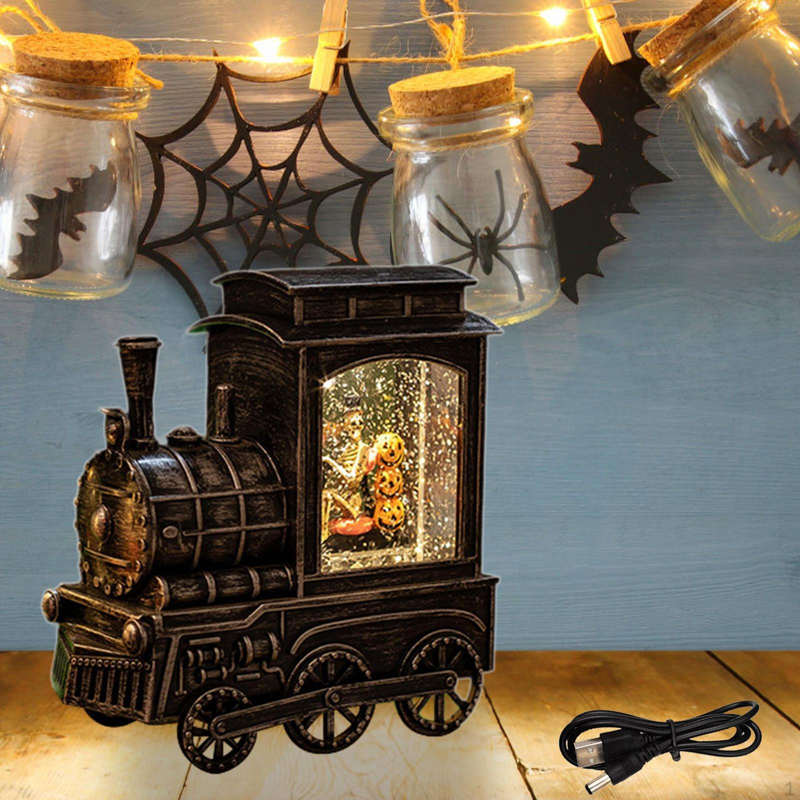 

Хэллоуин Снежный шар Фонарь Настольный Орнамент Декор Ночной Светильник Сверкающий Снег 3 pumpkins