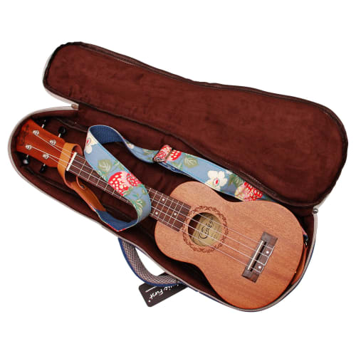 MUSIC FIRST? 26-inch Tenor "Strawberry Flower" Ukulele Bag, Case, and Cover (26 Inch Tenor, Strawberry Flower)