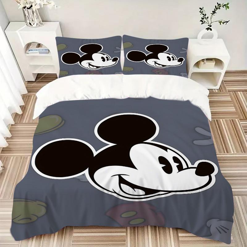 3pcs set Mickey Mouse1pc of quilt cover+2pcs of pillowcase, no core, print bedding, All Seasons Bedroom Setting022