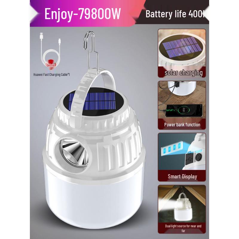 Rechargeable Solar Camping Lantern: Long-Lasting Tent Light for Emergencies and Outdoor Use