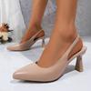 Fashion Pointed Toe Stiletto Sandals Summer New Baotou Shallow Mouth Temperament Rear Air Non-slip Wear-resistant High Heels