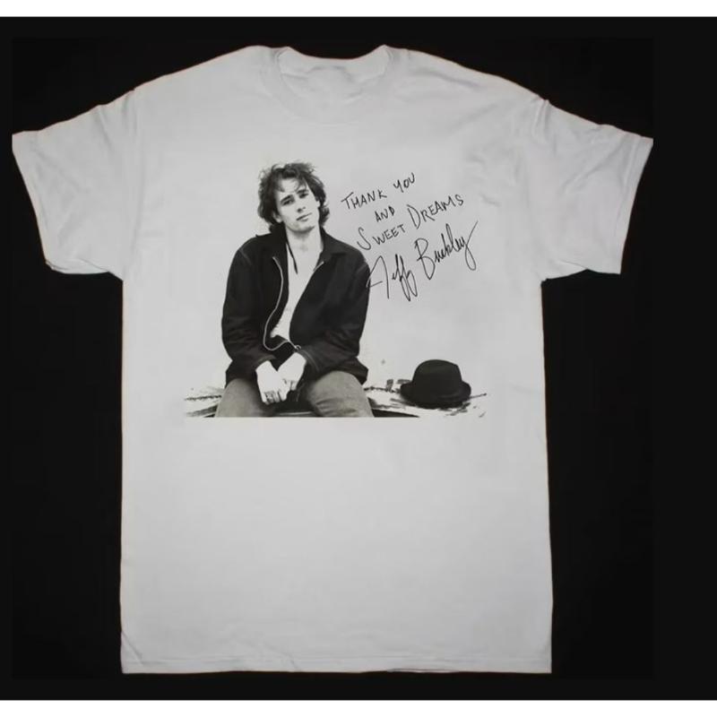 Män Kvinnor Jeff Buckley Tack och Sov Gott Sångare Grafisk T-shirt O-hals Kortärmad Lös Passform Casual Streetwear Unisex Vardagstoppar T-shirts
