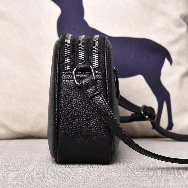 Crossbody Bag with Three Layers, Small Inner Compartments, Fashionable Single-shoulder Design, Women's Casual Small Round Bag