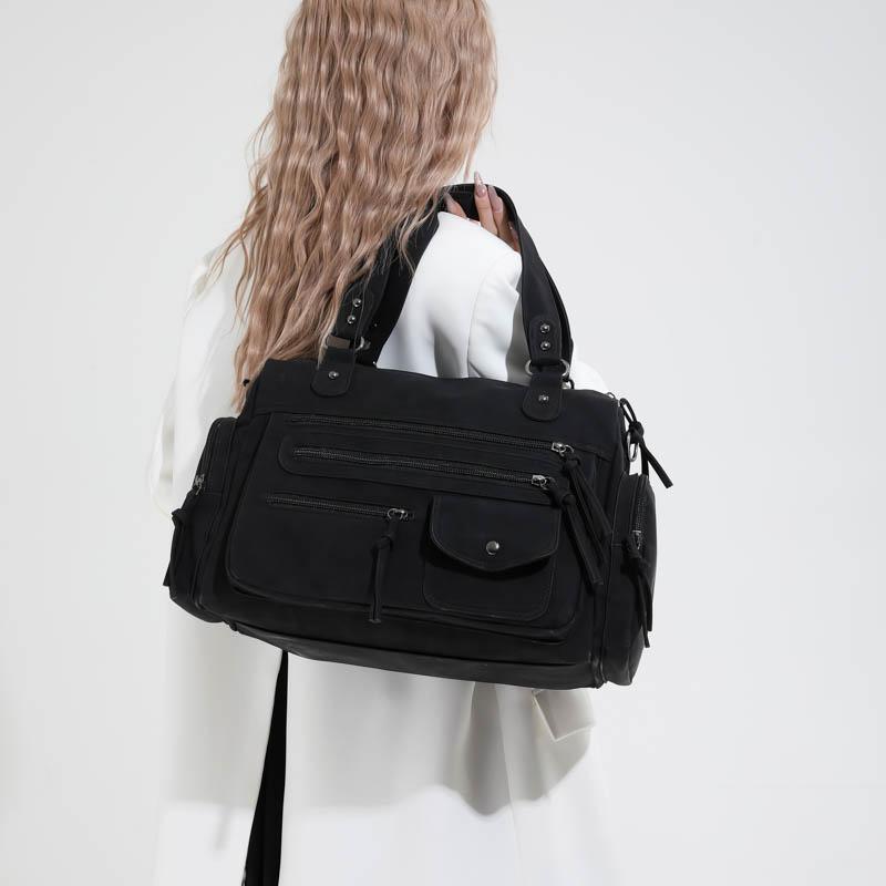 Stilvolle Wildleder Reisetasche Damen Mehrzweck-Tragetasche mit verstellbarem Schultergurt und Modischem Design