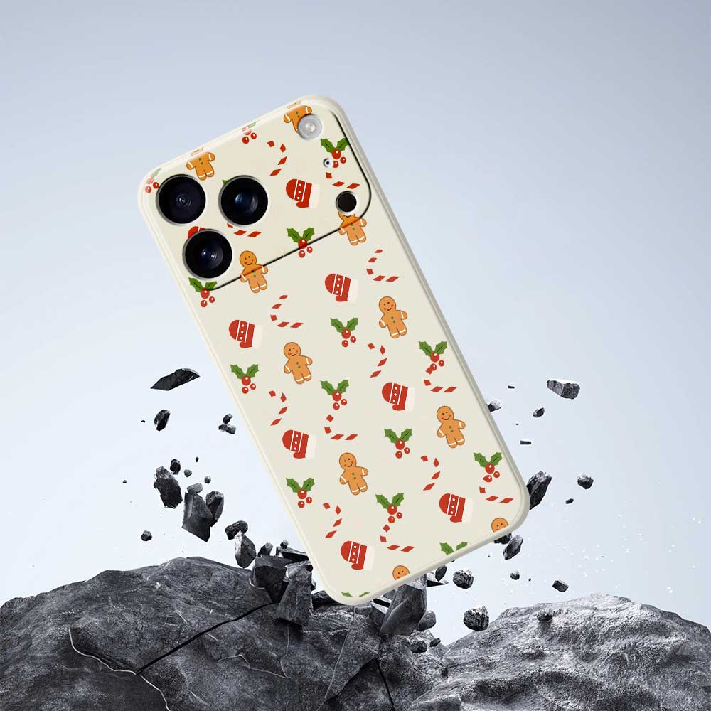 Etui na iPhone 17 Pro Wzór piernikowych rękawic Nadruk Proste krawędzie TPU Tylna okładka na telefon