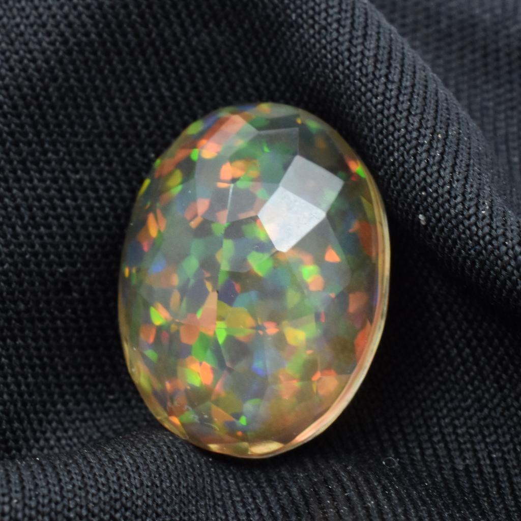 Certified Lab Created Multicolor Opal 10.30 Ct Oval Fabulous Loose Gemstone