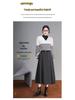 2025 Winter High-Waisted Wool A-line Skirt - Drapey, Slimming, Mid-length, Pleated, Wide-hem Design.