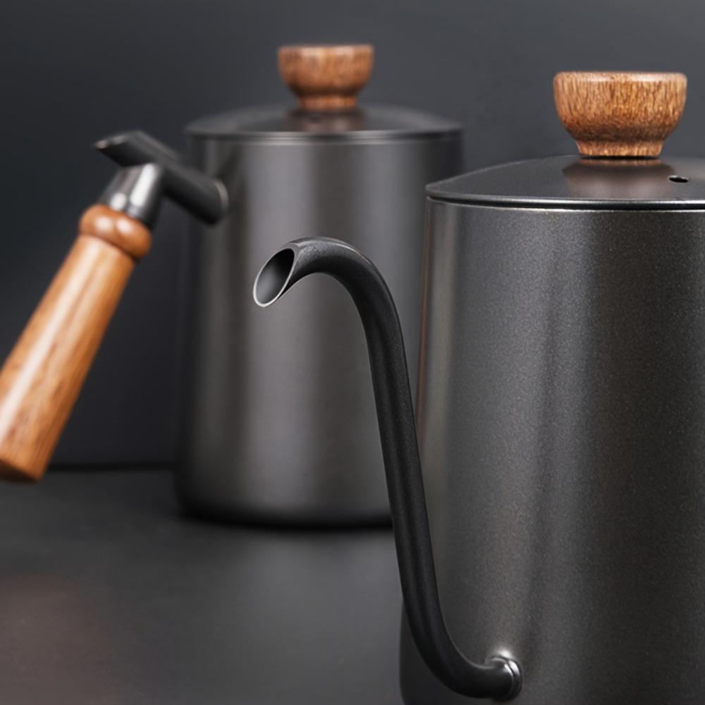 Holzgriff Schwanenhals Kaffeekanne 304 Edelstahl Handaufguss Kaffeekanne Barista