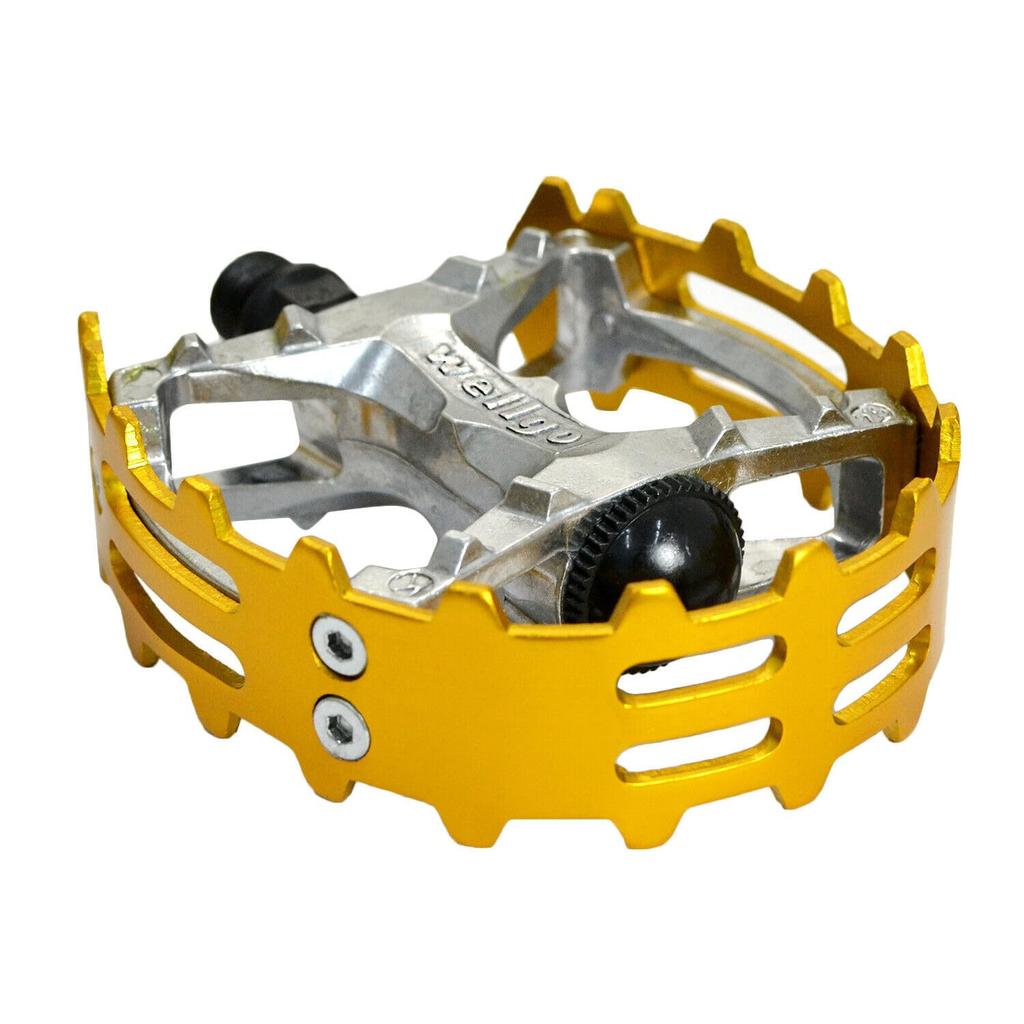 Wellgo Old school BMX MTB Bear Trap Bicycle WE2965 XC-II 9/16" Pedals, Gold,