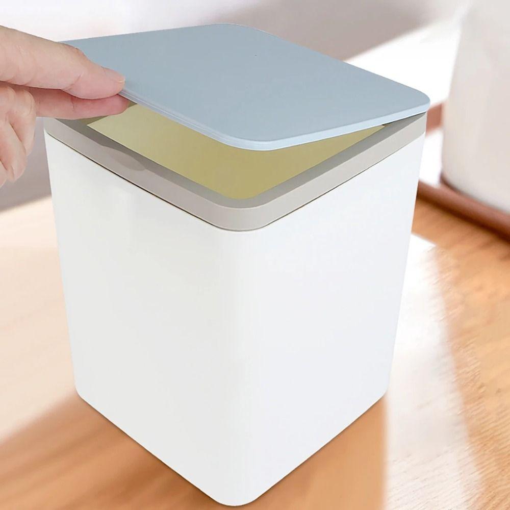 Mini Desktop Trash Can Plastic Waste Bin Collection Basket Rubbish Can  Bathroom