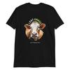 I Eat Grass Cow Humorous Close-Up Cow T-Shirt Mens Womens Tees Top