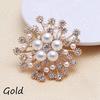 Fashion Accessories Wedding Dress Women Flower Brooches Pins Crystal Rhinestone Jewelry Pearl