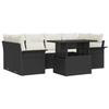 VidaXL Ensemble canapé jardin 7 pièces avec coussins Noir Rattan 3348213