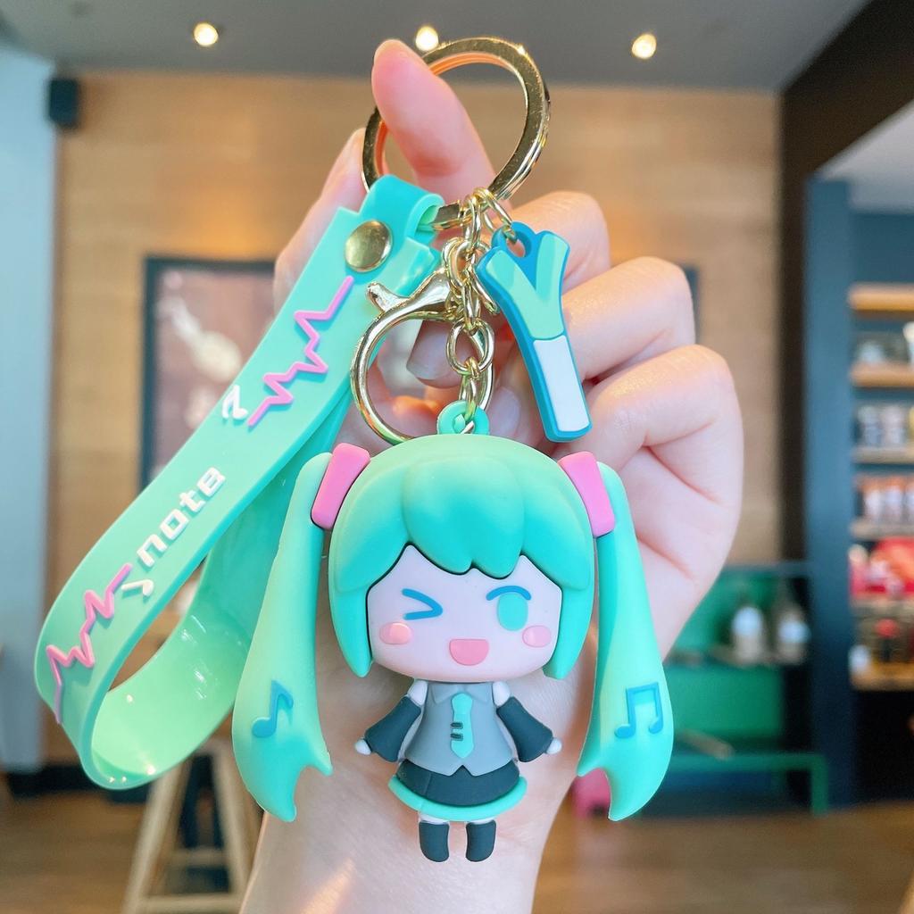 Hatsune Miku Anime Figur Puppe Autoschlüsselanhänger - Niedliches Mädchen Schlüsselanhänger Anhänger Paar Passende Tasche Schlüsselanhänger Geburtstagsgeschenk