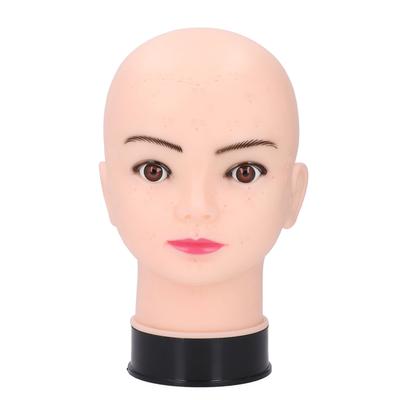 Bald Mannequin Head Silicone Professional Practice Training Head for Beauty Makeup Wigs Hats