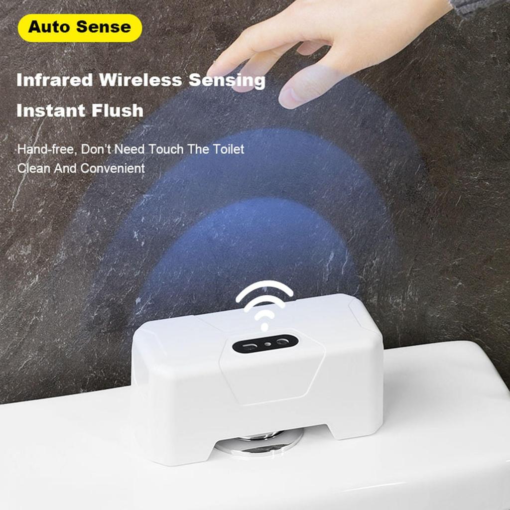 Touchless Toilet Flush Infrare Sensor Flusher Kit Rechargeable USB Charging Automatic Flusher with 1800mAh Battery