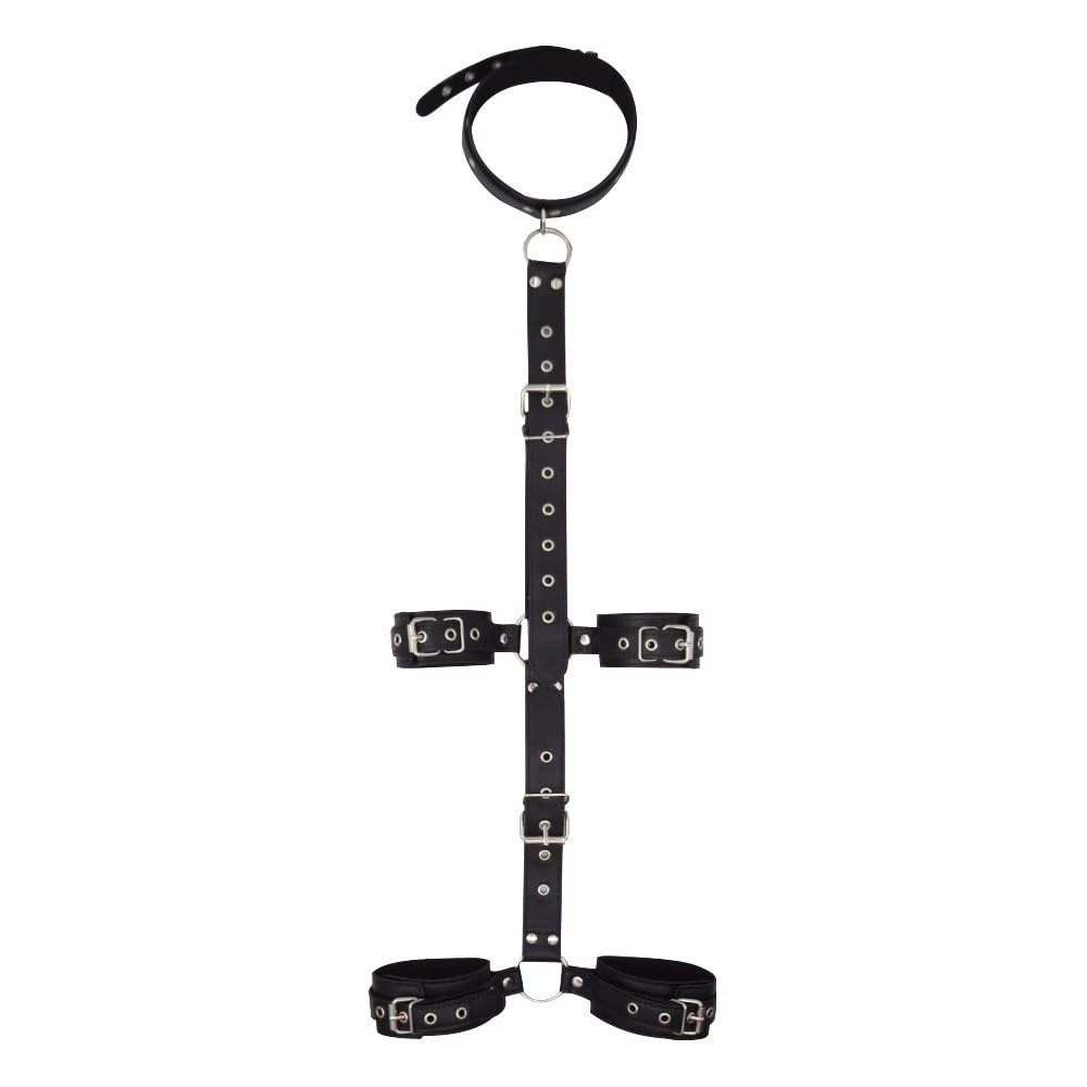 Adjustable Black SM Hand and Foot SM Doggy Shackles Back-to-Back Restraints, Restraints, Restraints, Belt, Style, Restraints, (Black)