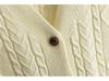 Women's Retro Cable Knit Two-Piece Set: Cardigan & Long Skirt
